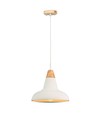 E27 Pendel Lampe - Beton+Træ, Ø300