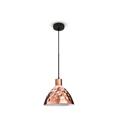 E27 pendelophæng i rosaguld, vintage design - Max 60W, 1m ledning, Ø22cm, uden lyskilde