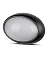 8W oval LED loftlampe - IP54, sort, 18,7 x 12,6 cm, væg/loftmontering, inkl. lyskilde