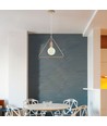 Geometrisk trekantet pendel, Champagne guld - E27 fatning, 1m ledning, metal, max 60W