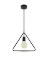 E27 pendel lampe, geometrisk trekant - Matt sort, moderne design, metal finish