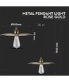 Rose guld metal pendel - Ø30cm, E27 fatning, ekskl. lyskilde, moderne design