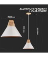 Aluminiums pendellampe - hvid, E27
