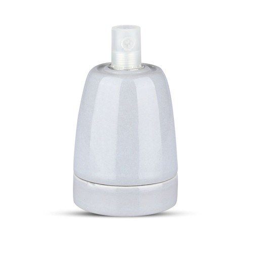 Porcelæns Lampeholder E27 - Lampe, Grå