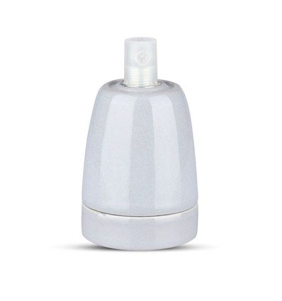 Porcelæns Lampeholder E27 - Lampe, Grå