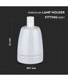 Porcelæns Lampeholder E27 - Lampe, Grå