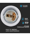 Porcelæns Lampeholder E27 - Lampe, Grå