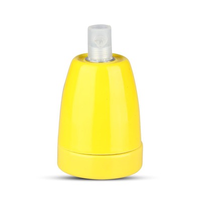 Porcelæne lampesokkel E27 - lampe, gul