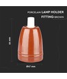 E27 fatning i porcelæn, brun - Max 60W, Ø4,7 x 6,4 cm, IP20 indendørs