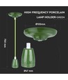 Højfrekvens porcelæns lampe E27 fatning - Grøn