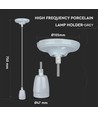 Porcelænelampe E27 holder - Grå, Højfrekvent
