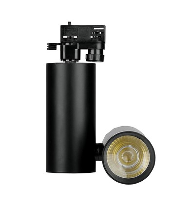 30W LED Skinnespot - 6400K, Sort Hus