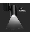 30W LED Skinnespot - 6400K, Sort Hus