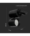 15W Skinnespot 6400K - Sort Hus