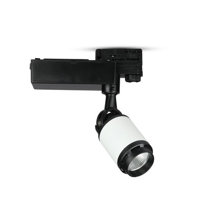 10W LED Skinnespot - 6000K, sort/hvid hus