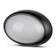 12W oval LED loft/væglampe - IP54, sort, 3000K, 24,2 x 16,5 cm