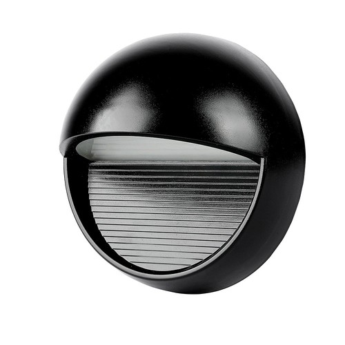 3W Trinlys - LED, 4000K, Sort hus, Rundt