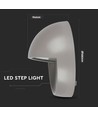 3W trinlys - LED, 3000K, grå hus, rund