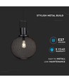 E27 pendel i sort metalnet - Ø30cm, moderne design, uden lyskilde