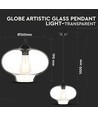 Globe Pendel Lampe - Transparent, Ø280, E27