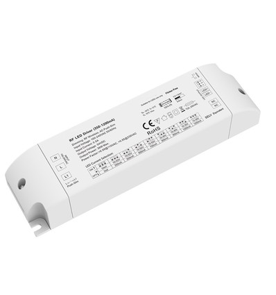 36W / 350mA-1200mA dæmpbar rWave driver til LED panel - 10-52V, Push dæmp, RF, flicker free