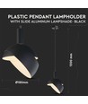 E14 pendelophæng med justerbar skærm - Sort, Ø18cm, 1m ledning, max 60W, ekskl. lyskilde