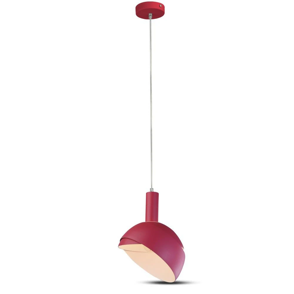 E14 Pendant Fatning - Plast, Skyde Aluminium, Lampeskærm, Pink.