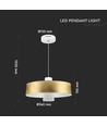 7W LED Pendel Lampe - Akryl, Guld Lampeskærm, 3000K
