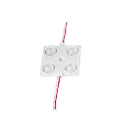 1,44W LED modul, 12V - IP68 vandtæt, 135lm, 160 grader, 37x37mm, rød lysfarve