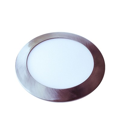 24W LED Slim Panel - Lys-Satin Nikkel, 3000K, Rund