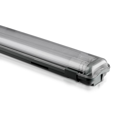 150cm 44W T8 vandtæt komplet LED armatur - IP65, 6400K, 2x22W, kold hvid