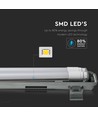 150cm 44W T8 vandtæt komplet LED armatur - IP65, 6400K, 2x22W, kold hvid