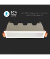 10W LED lineært indbygningspanel - 750lm, 138x32mm, hvid kant, varm hvid, IP20