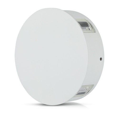 4W Rund LED væglampe, hvid - IP65, 360°, 3000K, aluminium, udendørs/indendørs, inkl. lyskilde