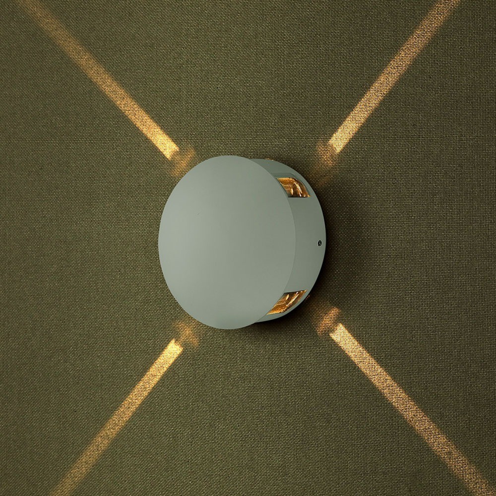 4W Rund LED væglampe, hvid - IP65, 360°, 3000K, aluminium, udendørs/indendørs, inkl. lyskilde - Kulør : Varm