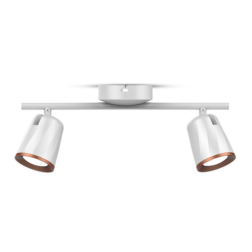 12W LED Væglampe - 3000K, 2 hoveder, hvid