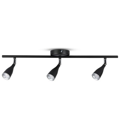 13.5W LED Væglampe - 3 Hoveder, 3000K, Sort