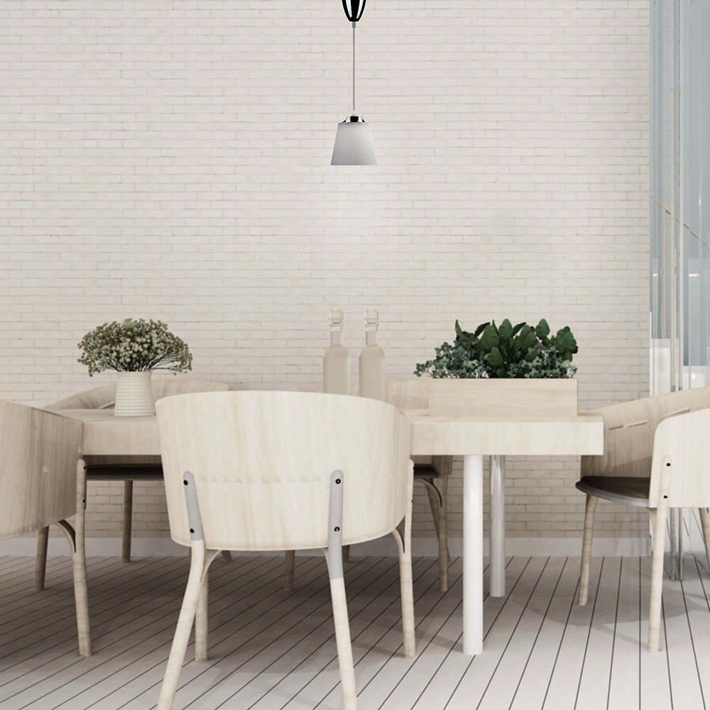 7W LED pendel - Ø15cm, hvid skærm, 4000K, inkl. lyskilde - Kulør : Neutral