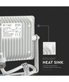 Projektør 20W - Samsung chip, 6400K, hvid hus