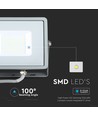 30W LED projektør med Samsung chip - 80lm/W, IP65, varm hvid, grå, 5 års garanti