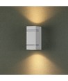 GU10 firkantet væglampe med op/ned lys - IP44 udendørs, hvid, rustfrit stål, uden lyskilde