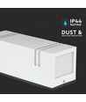 VT-841 2-vejs GU10 væglampe - Firkantet, Rustfrit Stål Hus-Hvidt Hus, IP44