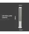 10W pullertlys - LED, 6400K, hvidt hus, 80cm højde