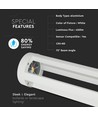 10W pullertlys - LED, 6400K, hvidt hus, 80cm højde