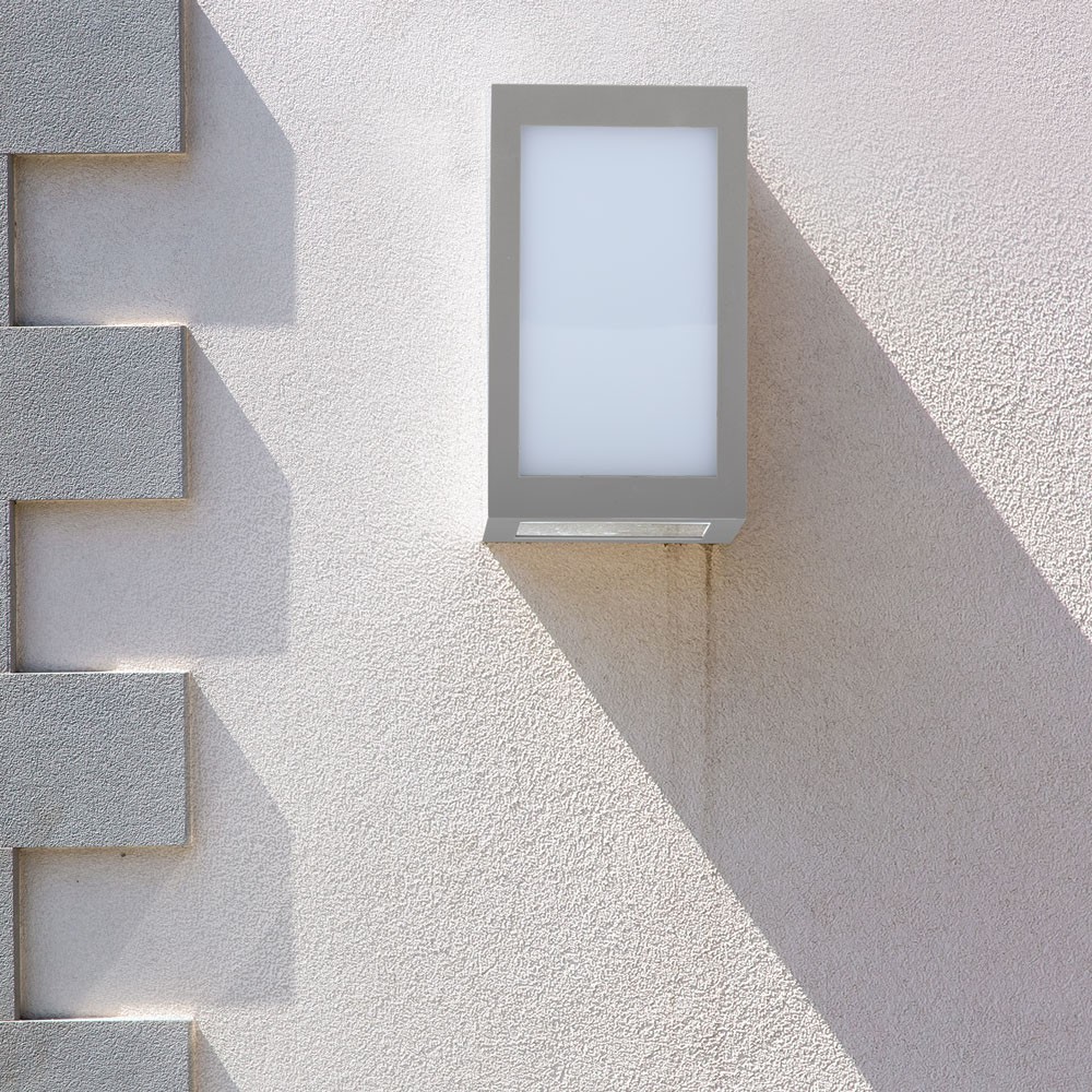 12W LED væglampe, grå - 750lm, 6400K, IP65, kold hvid - Kulør : Kold