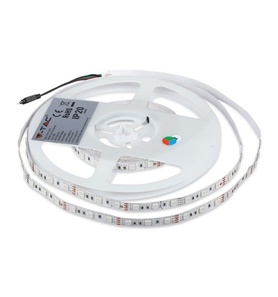 10W/m - LED Stribe Lys RGB Sæt IP20 EU Stik (5m/rulle)