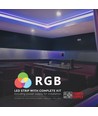 10W/m - LED Stribe Lys RGB Sæt IP20 EU Stik (5m/rulle)