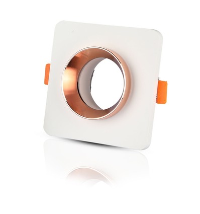 GU10 gips - hvid gips med mat rosaguld, firkantet