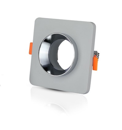 GU10 - Gips Metal, Beton med Krom Bund-Firkantet