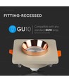 GU10 Gips Metal - Off White, Mat Rosaguld Bund, Kvadratisk